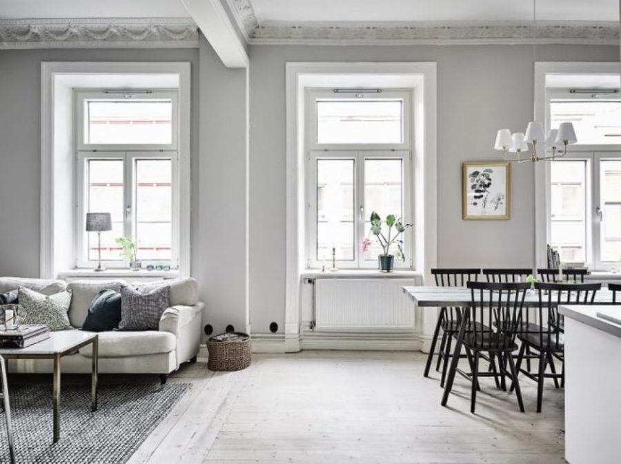 Ý tưởng trang trí phòng khách màu xám và trắng - Covatex - Giá trị ...